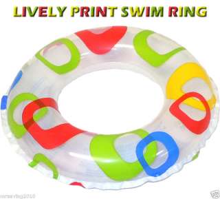 Lively Print Inflatable 24 inch Swim Ring Swimming Pool  