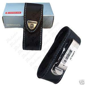 Victorinox Swiss Army Blk Lthr Pouch Med w/ Clip 33265  