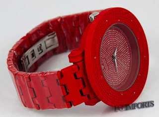 DIAMOND MASTER TECHNO JOJINO HIP HOP DIAMOND WATCH RED  