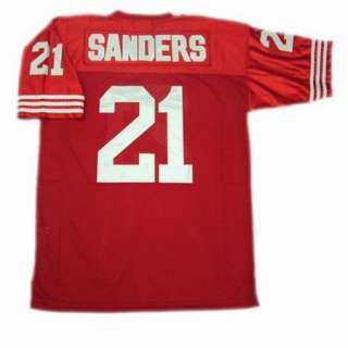   Sanders #21 San Francisco 49ers Red Sewn Throwback Mens Size Jersey