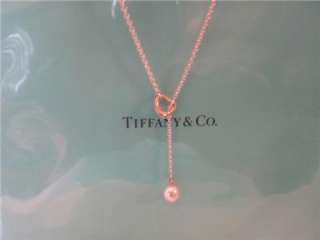 Tiffany & Co. Elsa Peretti Open Heart Pearl Lariat Sterling Silver 