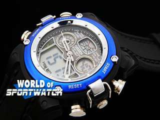 OHSEN Dual Time Military Mens Diver Sport Watches Cool  