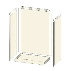 Transolid 48W x 48D x 72H Cameo Cream Side Shower Wall Surround 7WP 