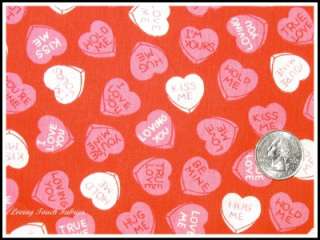 Fabric Traditions 1994 Valentine Love Sayings Hearts  