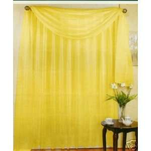   Yellow Solid Sheer Window Panel Brand New Curtain
