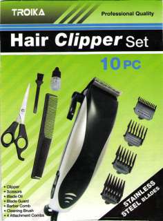 Brand New 10 Pcs HairCut Cutting Trimmer clipper Set Kit  