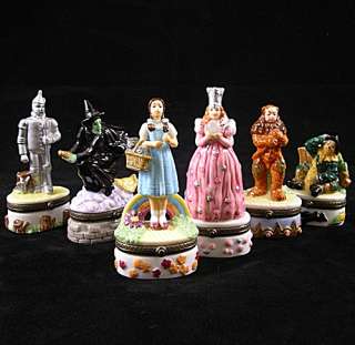 WIZARD of OZ Ceramic Figurine Trinket Boxes Lot of Six