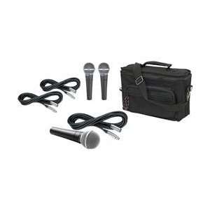  Shure SM58 Mic Three Pack with Cables & Mic Bag Musical 