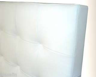 Extra Tall Wall Mounted Queen White Leather Headboard  