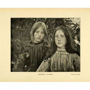  1900 Print Hans Heyerdahl Art Two Norway Sisters Portrait 