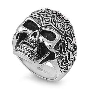  Stainless Steel Casting Ring   Skull   Size  8 Jewelry