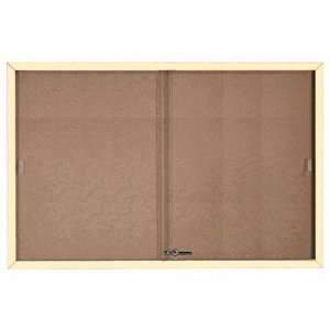  Enclosed Bulletin Board with Frame and Sliding Doors Frame 