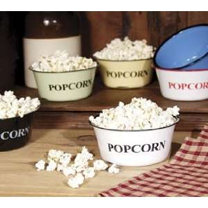   Enamel Ware Granitware SMALL White Popcorn Bowl