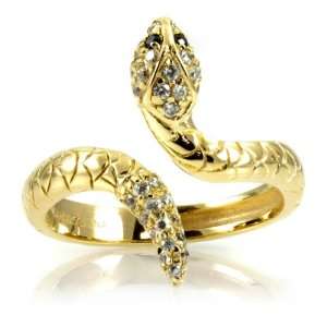  Nadines Gold Plated CZ snake Ring Jewelry