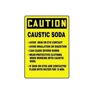 CAUTION CAUSTIC SODA AVOID SKIN OR EYE CONTACT AVOID INHALATION OR 