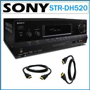  Sony STR DH520 7.1 Channel 3D AV Receiver + 2 HDMI Cables 