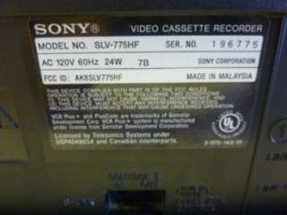 Sony SLV 775HF VHS Player Recorder VCR  