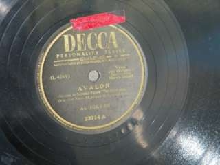 Vintage Avalon Anniversary Song Al Jolson 78 Vinyl Record 4926  