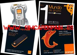 SPANISH ORANGE MUNDO 3G SIM CARD PAYG PREPAY 9€ SPAIN  