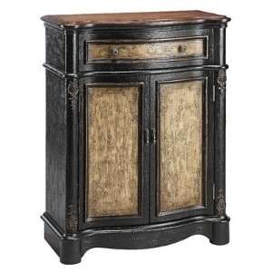  Accent Cabinet In Textured Black and Tan