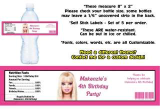 Barbie Mermaid Tale ~ Printed Water Bottle Labels ~ Birthday Party 