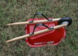 MINIATURE RADIO FLYER WAGON AND WHEELBARROW RED  