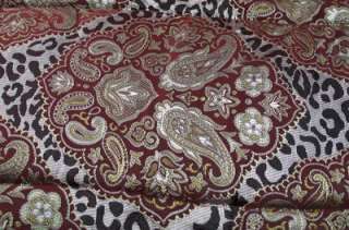 Pieces Paisley Leopard Comforter Set Burgundy & White
