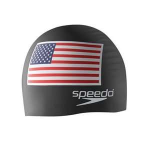  Speedo Silicone US Flag Cap Swim Caps