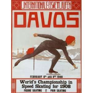  Davos Parsenn Swiss Ski Resort Vintage Ski Poster