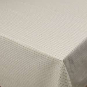   Designs Tinsel Check Ivory Tablecloth, 60 by 120 Inch
