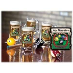  Personalized Pool Room Tankards   Set of 4