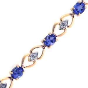   14k Yellow Gold 3.93 Ct Tanzanite & 0.30 Ct Diamond Bracelet Jewelry