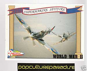 SUPERMARINE SPITFIRE Airplane WORLD WAR II TRADING CARD  