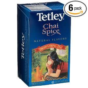 Tetley Chai Spice Natural Flavors Drawstring Tea, 20 Count Tea Bags 