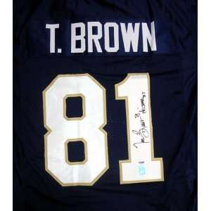  Tim Brown Autographed Notre Dame Jersey Heisman 87 PSA/DNA 