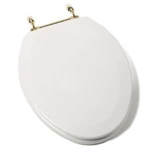  Deluxe Molded Elongated Toilet Seat in White Hinge Finish 
