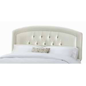   Curved Top Tufted Headboard in Shantung Parchment Furniture & Decor