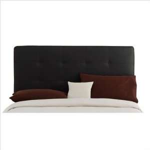   ) Double Button Tufted Headboard in Black Size King 