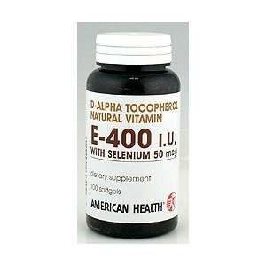  American Health   Vitamin E 400IU With Selenium 50 mcg 100 