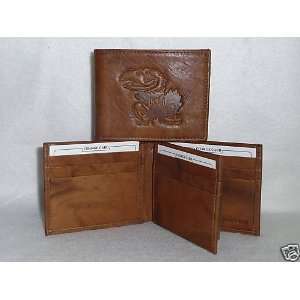    KANSAS JAYHAWKS Leather BiFold Wallet NEW br3+ 