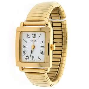   Stretch Band Gold Tone Watch with Roman Easy to Read Dial Watches