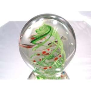  Blown Glass Art Spirals Circle Wave Handmade Art Glass Paperweight 