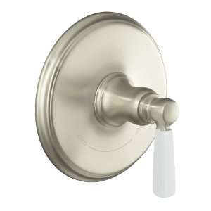   White Ceramic Lever Handle, Valve Not Included, Vibrant Brushed Nickel