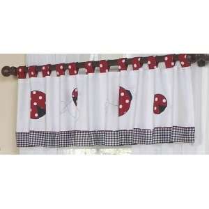 Red And White Ladybug Polka Dot Tab top Window Valance By 