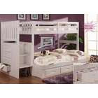 Discovery World Furniture White Staircase Bunk Bed Twin/Full (Stair 