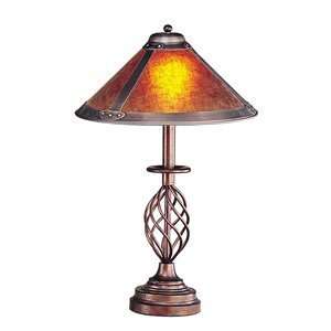   Lighting   BO 311  150W 3 way wrought iron table lamp w/mica shade